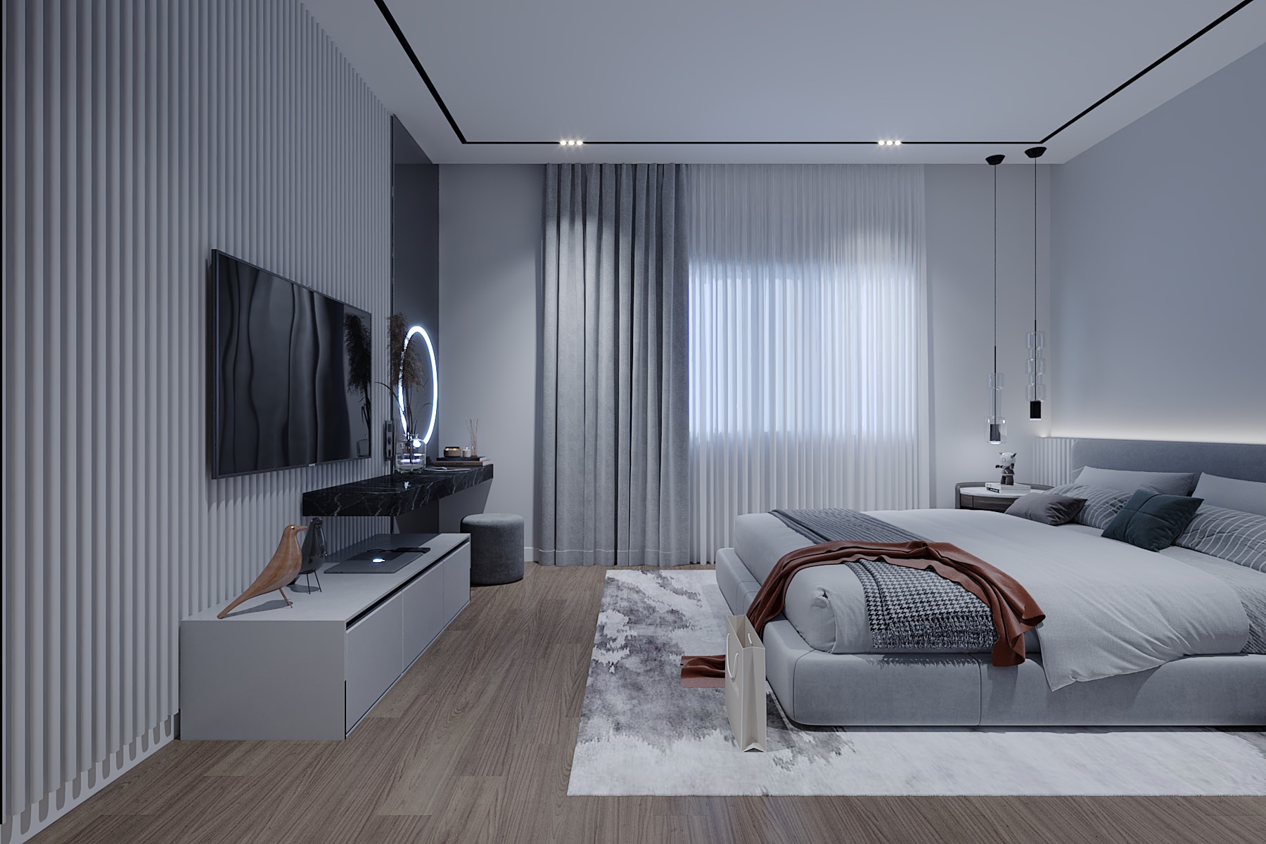 Picture of Grey Loft Apartment Interior Design in Marakez, New Cairo, Egypt - HM ...